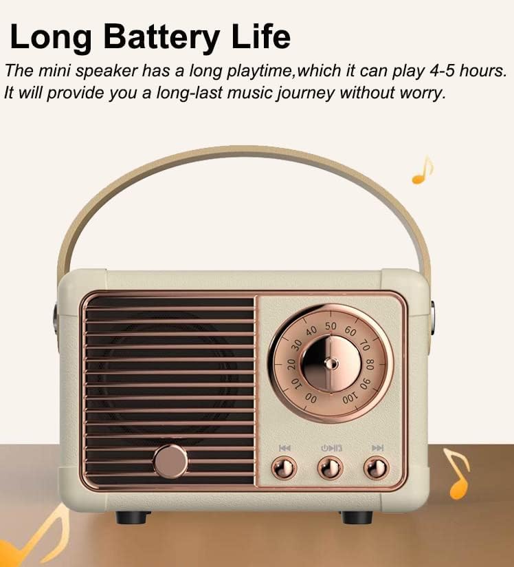 Retro Portable Bluetooth Speaker – Beige Vintage Mini Speaker