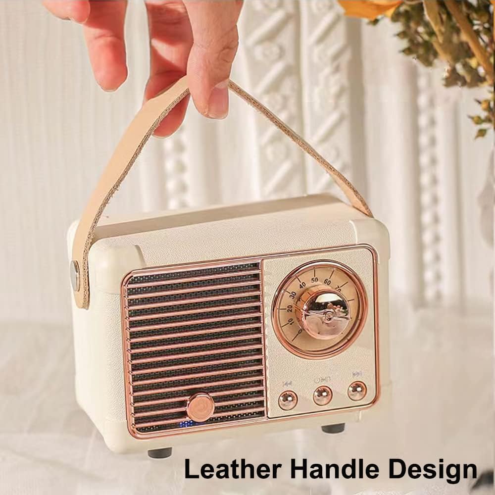 Retro Portable Bluetooth Speaker – Beige Vintage Mini Speaker