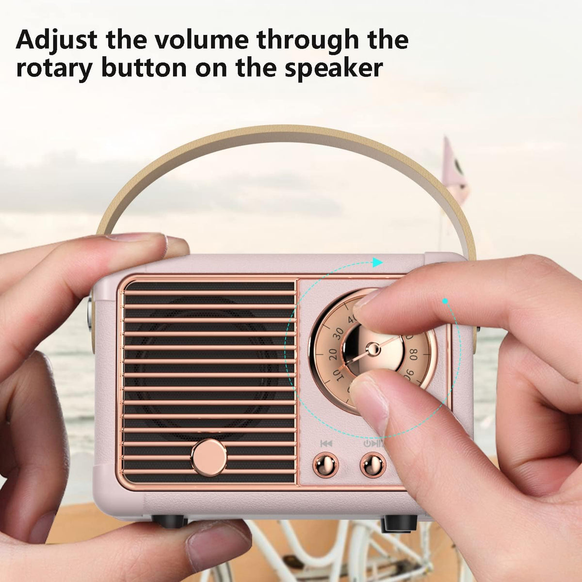 Retro Portable Bluetooth Speaker – Beige Vintage Mini Speaker
