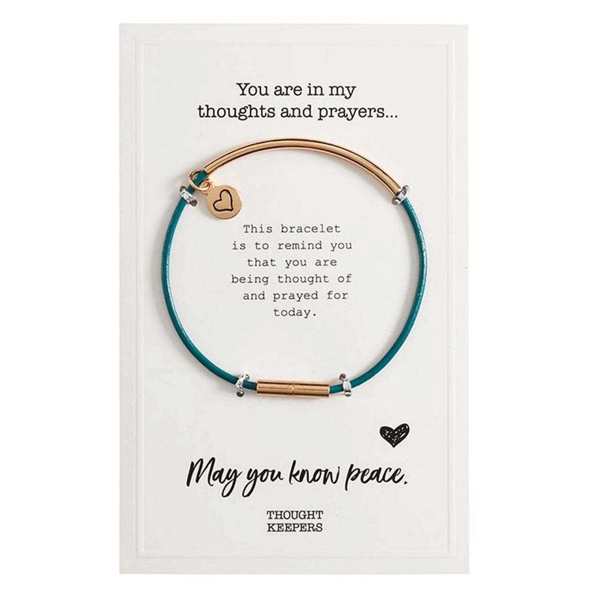 Thinking of you bracelet with thoughts and prayers message card sympathy gift jewelry