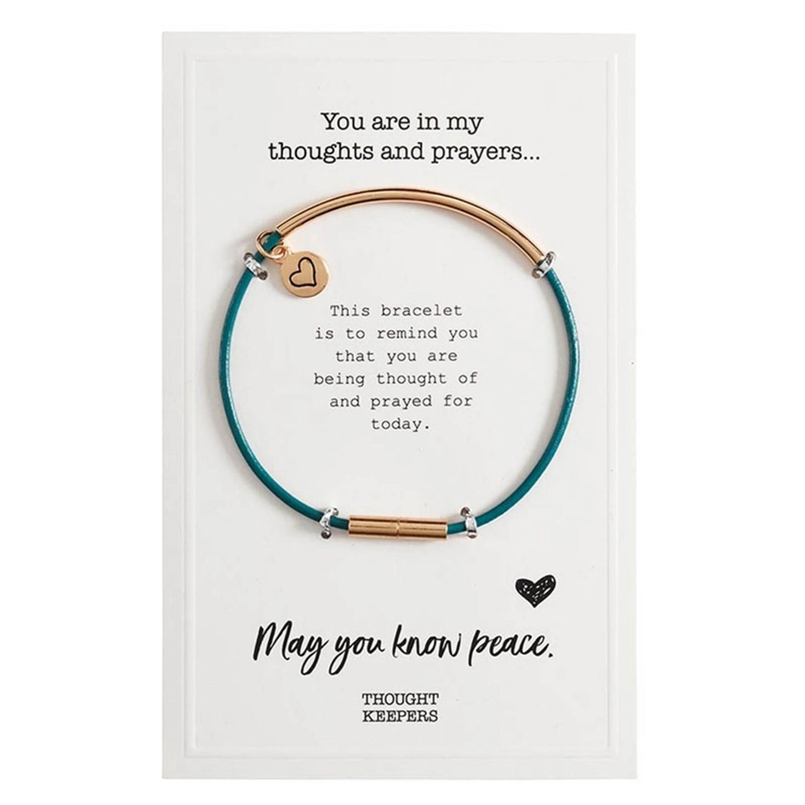 Thinking of you bracelet with thoughts and prayers message card sympathy gift jewelry