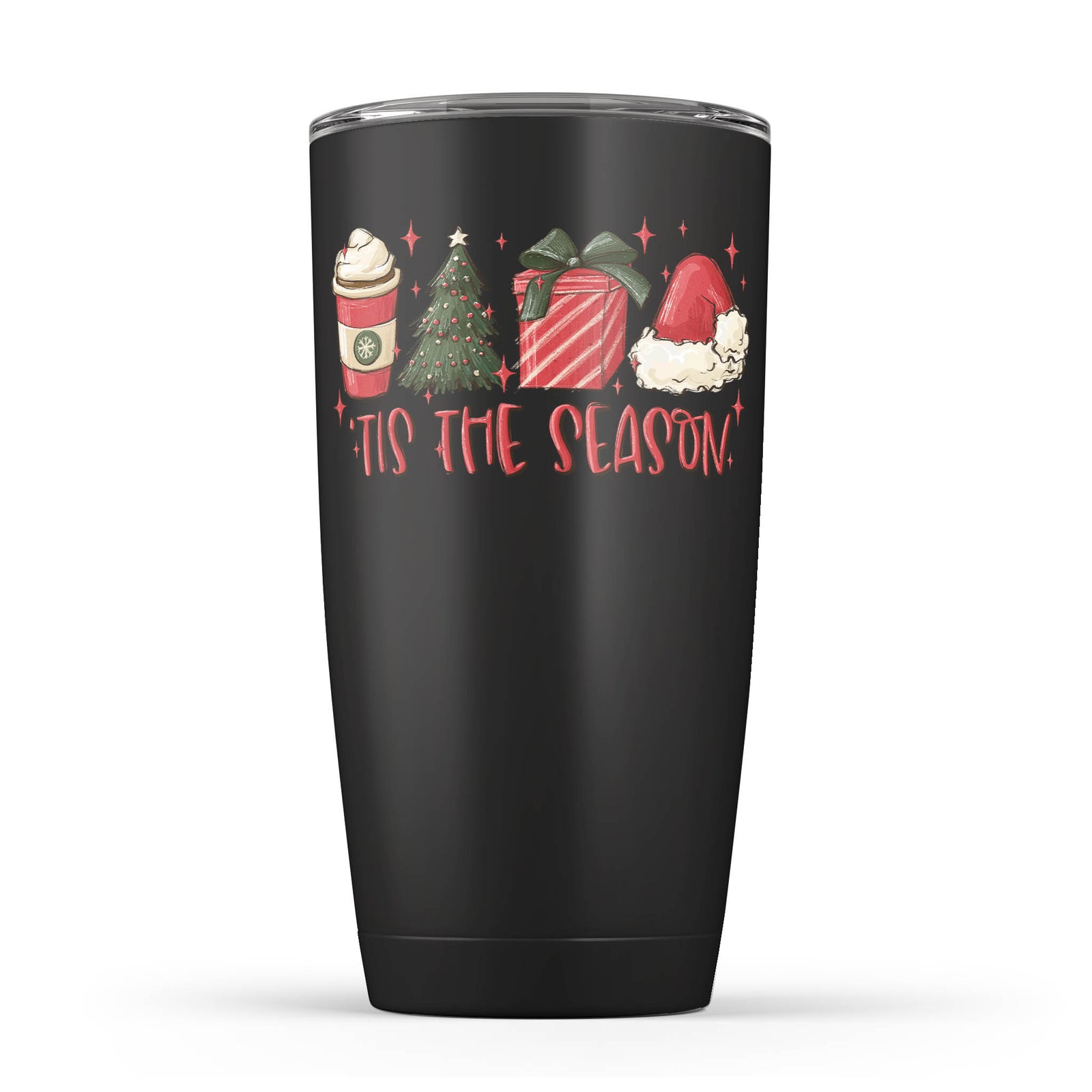 Black ’Tis the Season 20 oz Christmas tumbler