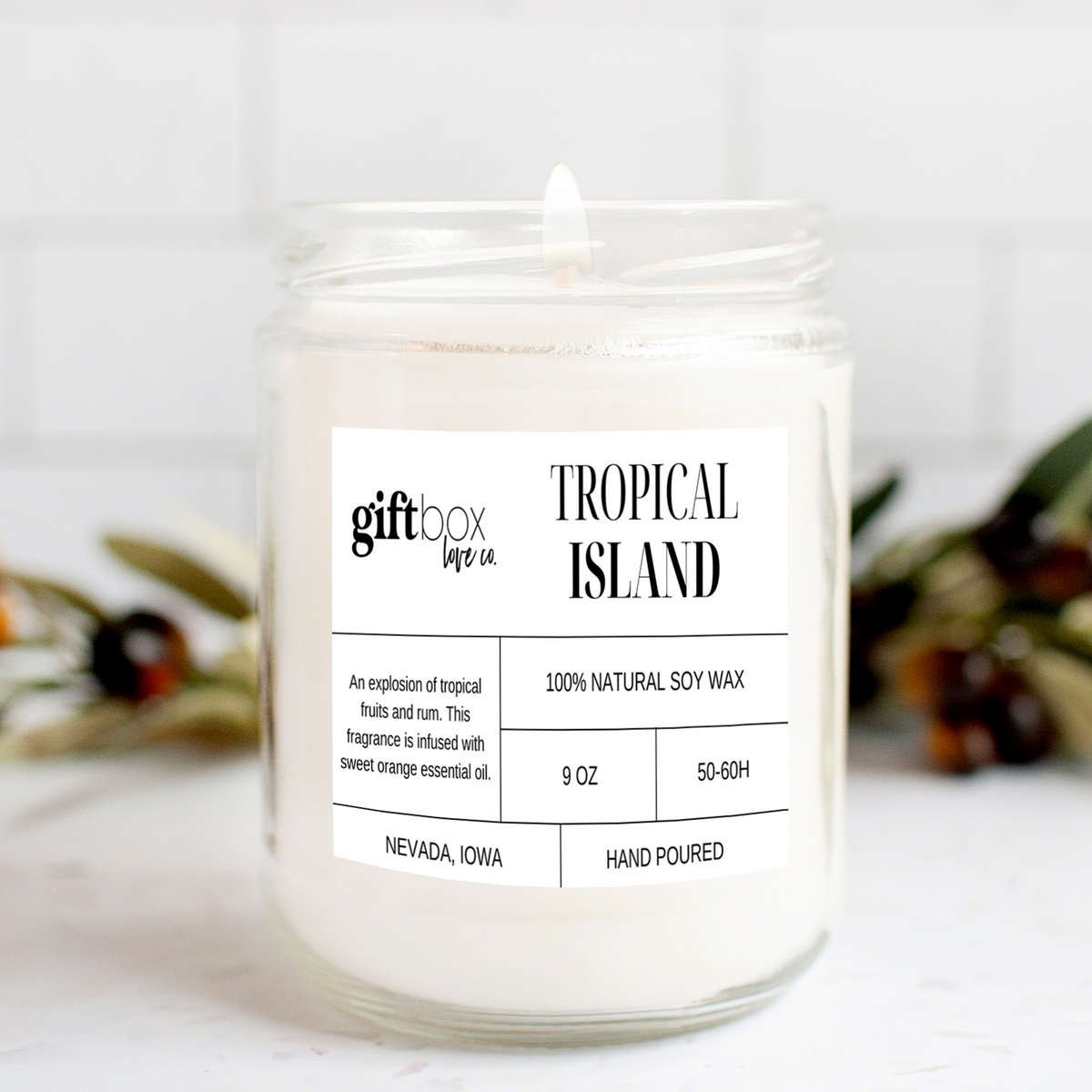 Tropical Island Soy Wax Candle - 9 oz