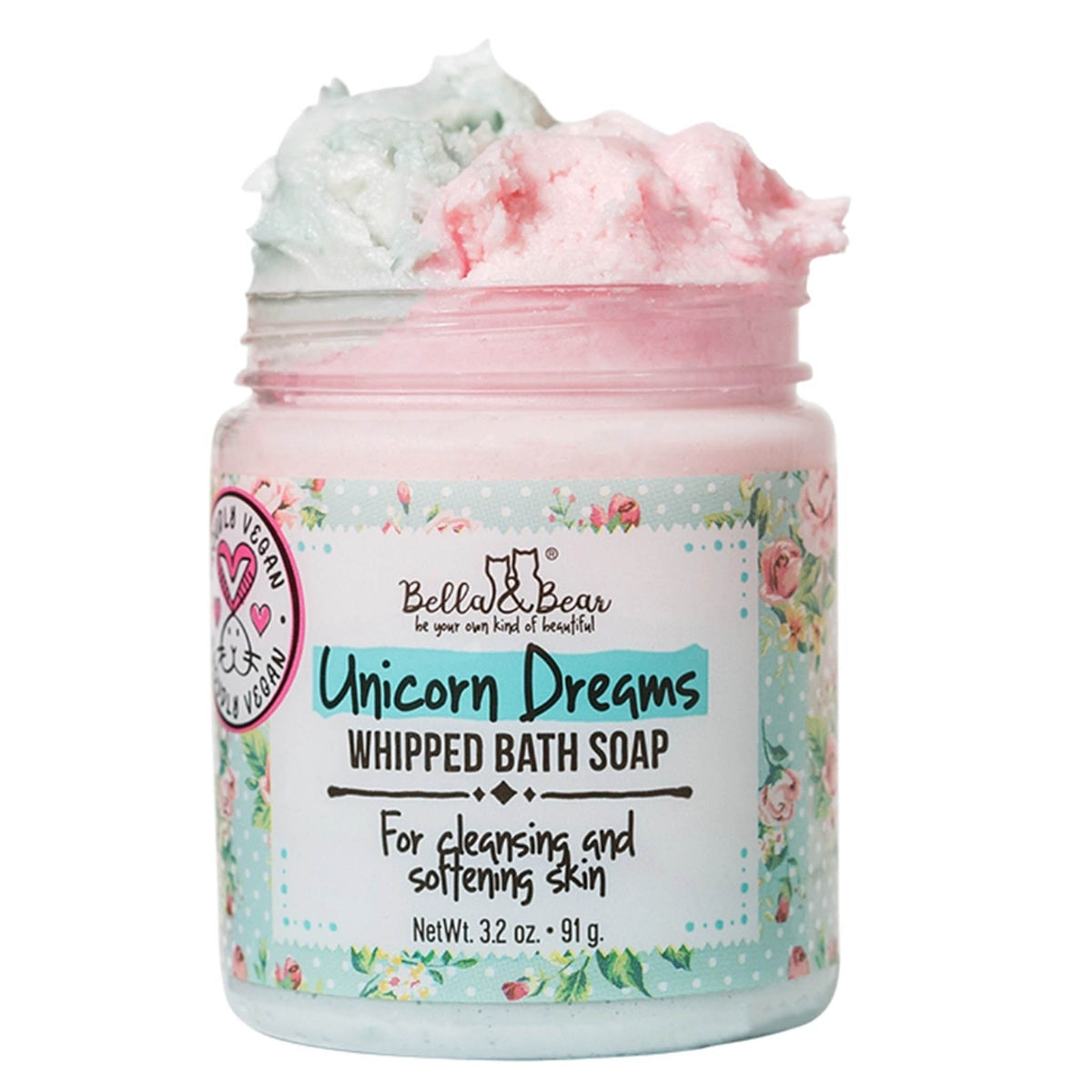 unicorn dreams whipped bath soap in pastel colors