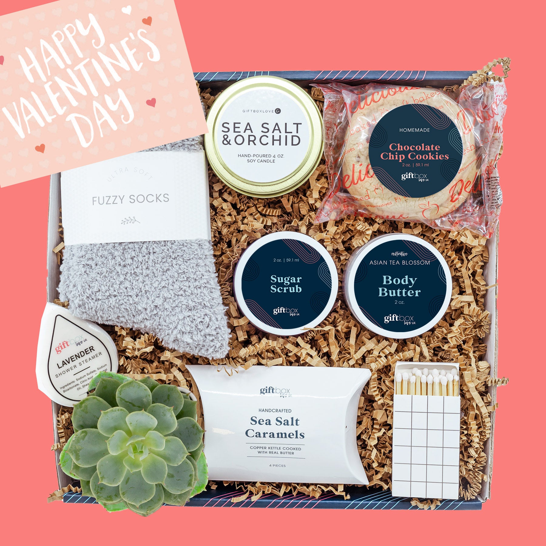 Valentine’s Soothe & Sweeten Gift Box, a thoughtful Valentine’s Day gift designed to bring comfort, joy, and heartfelt wishes to someone special.