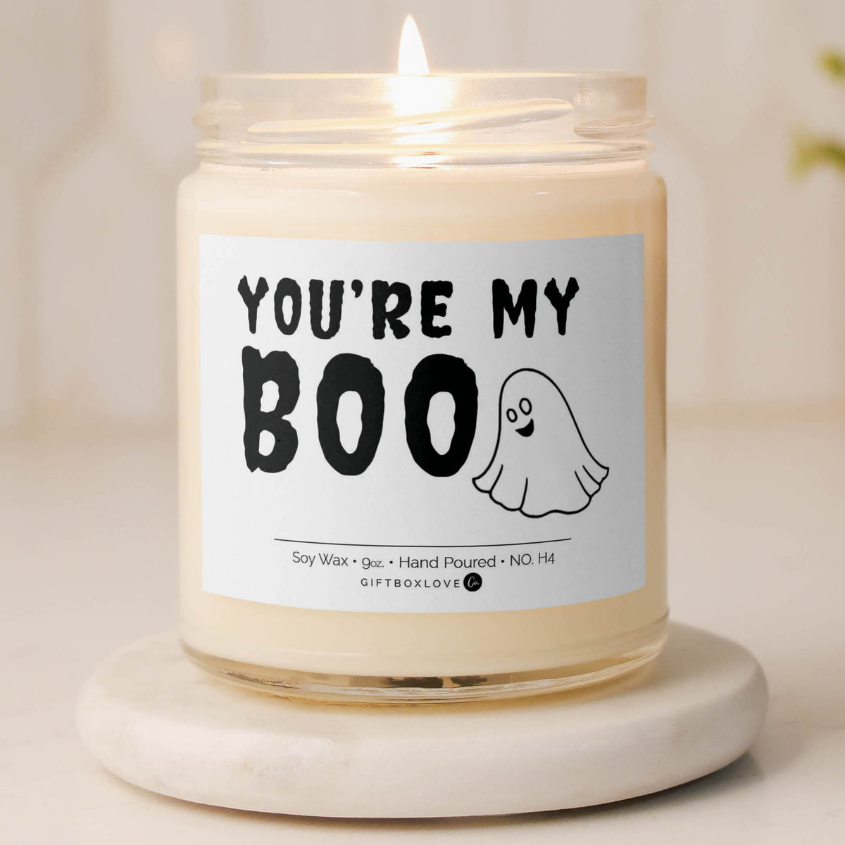 You’re My Boo candle with ghost design